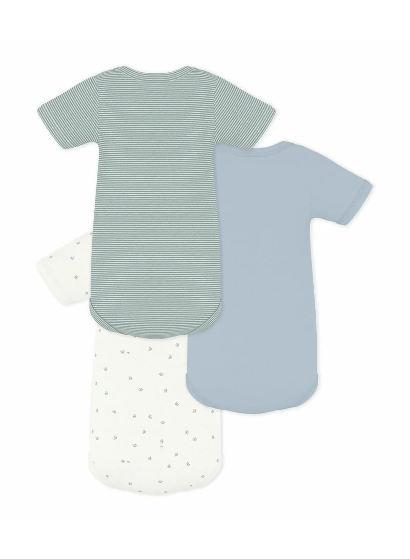 بيتي باتو Pack of babies' short sleeved printed cotton bodies